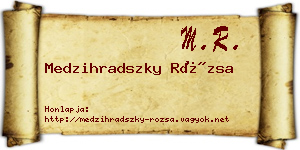 Medzihradszky Rózsa névjegykártya