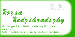 rozsa medzihradszky business card